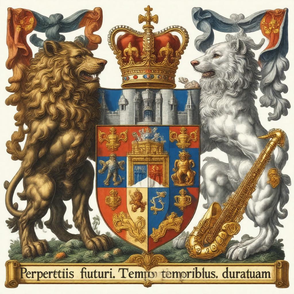 AI-created image of Trinity College Dublin coat of arms