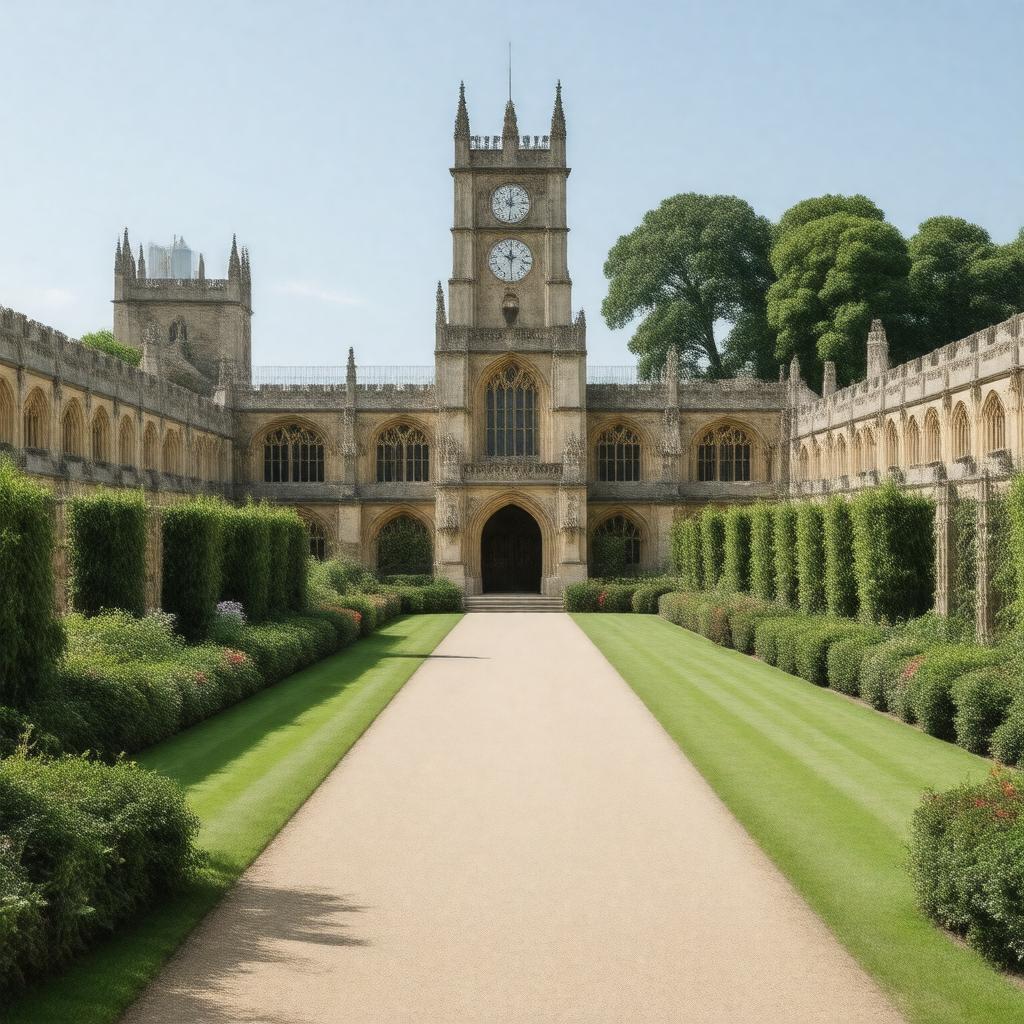AI-created image of Trinity College, University of Cambridge