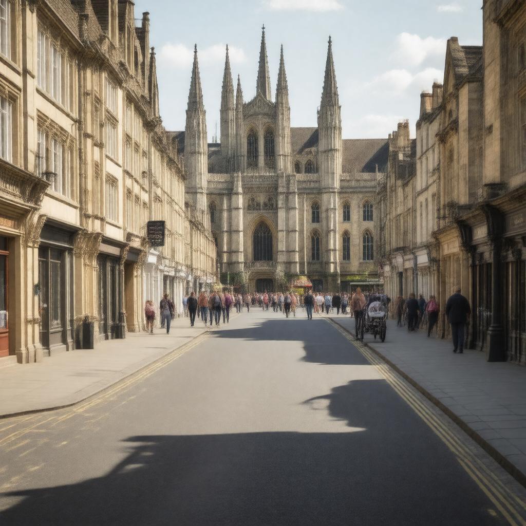 AI-created image of Trinity Street, Cambridge, CB2 1TQ, United Kingdom