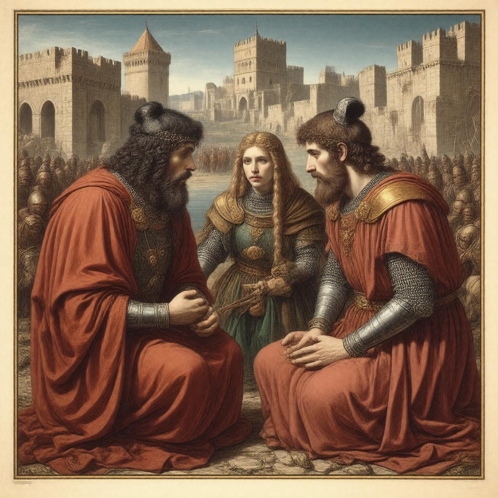 Click to view larger image AI-created image of Troilus and Criseyde