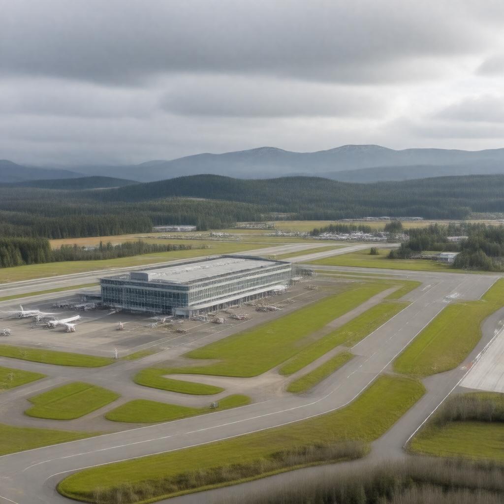 AI-created image of Trondheim Airport, Værnes