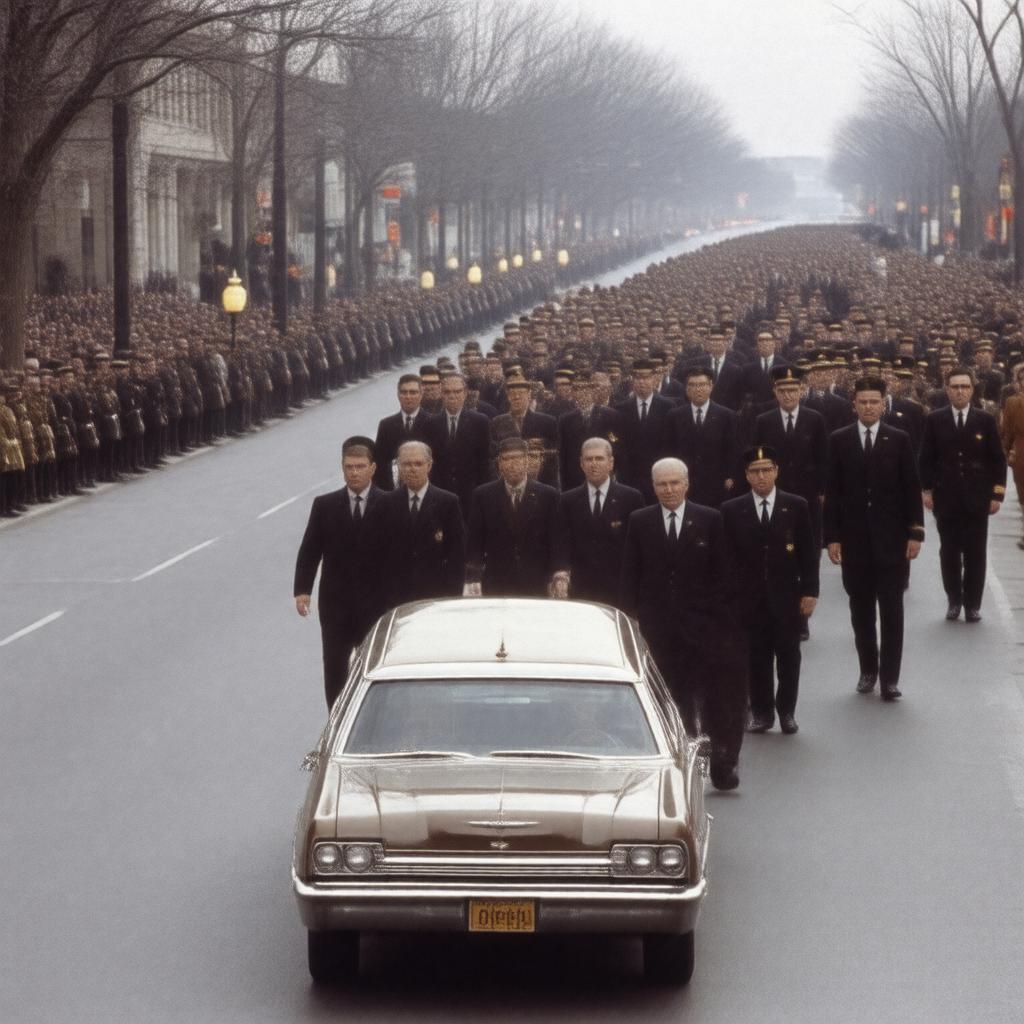 Click to view larger image AI-created image of Truman's funeral in 1972