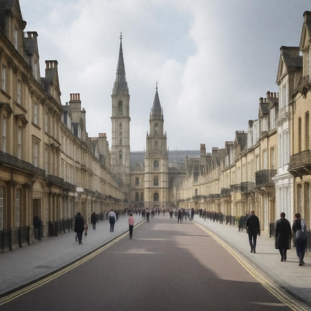 AI-created image of Trumpington Street, Cambridge, CB2 1RB, England