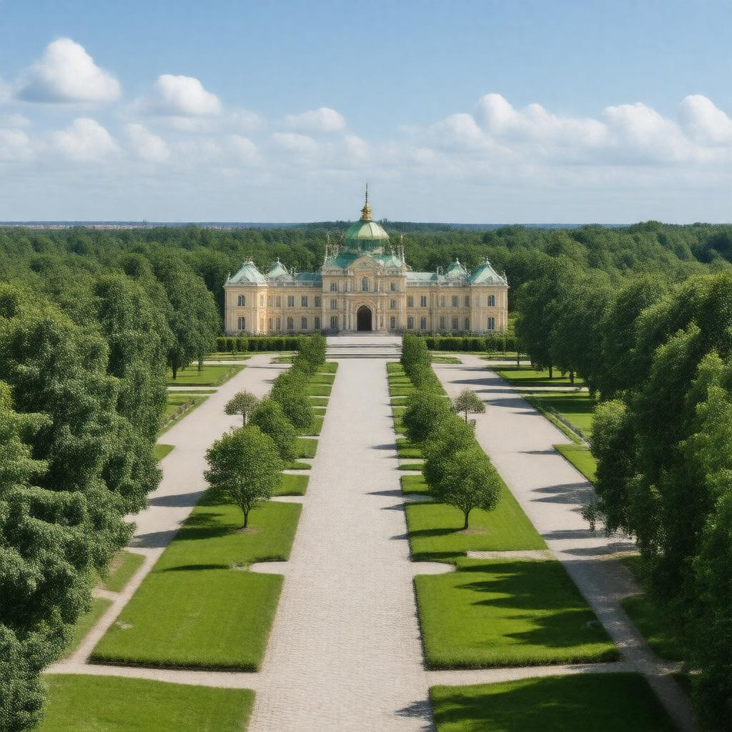 AI-created image of Tsarskoye Selo, Russian Empire