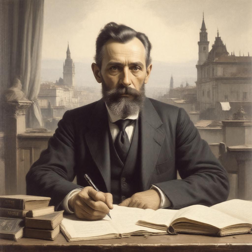 Click to view larger image AI-created image of Tudor Arghezi