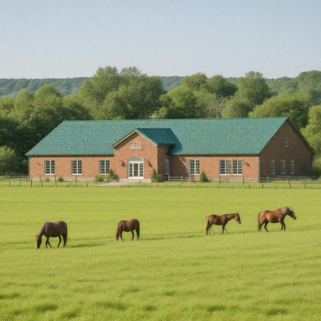 Click to view larger image AI-created image of Tufts Equine Center