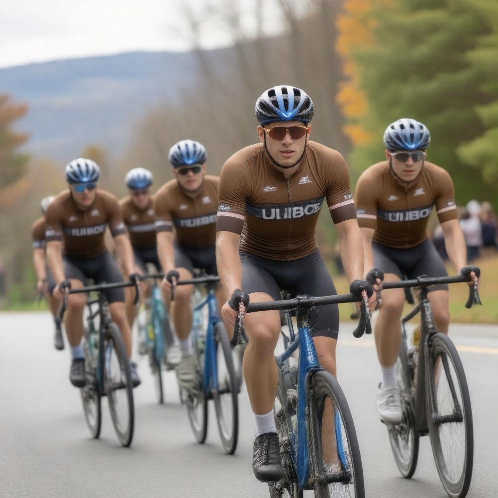 Click to view larger image AI-created image of Tufts University Cycling Team