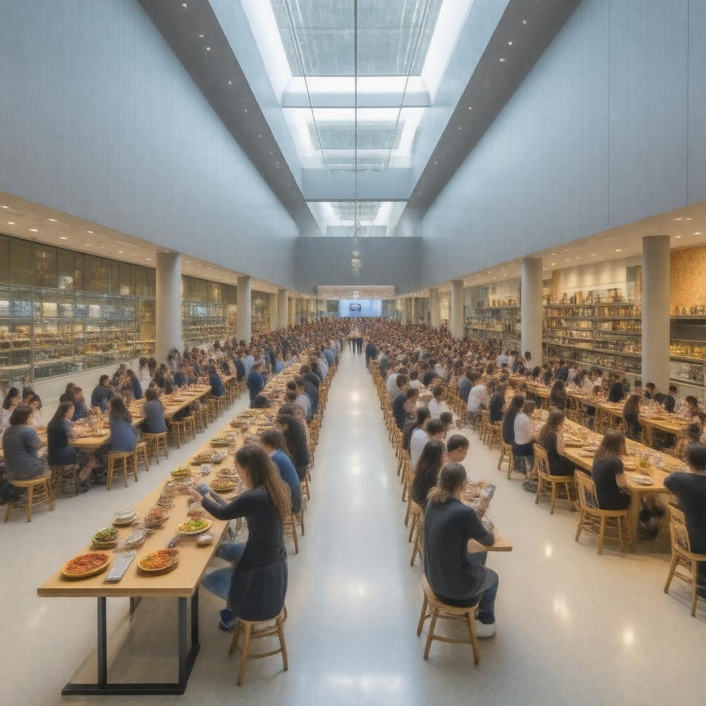 AI-created image of Tufts University Dining Halls