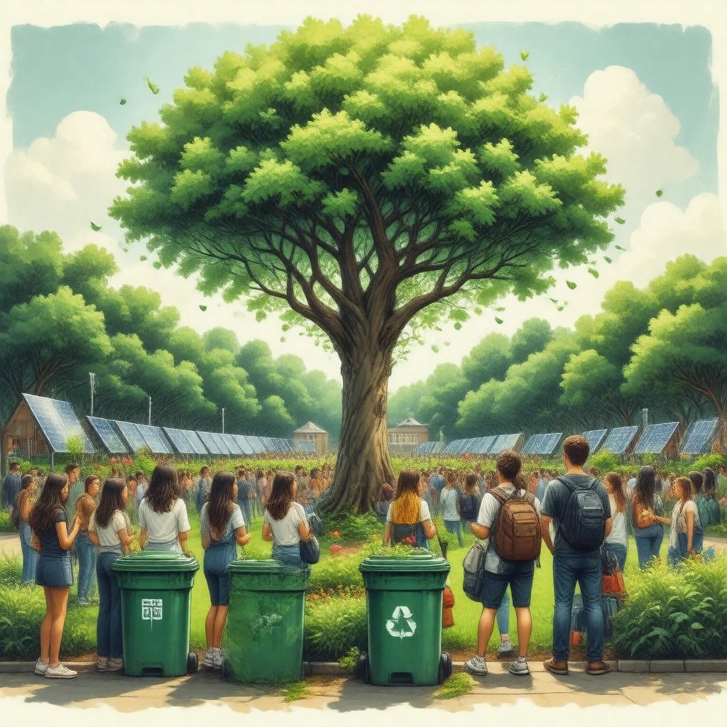 Click to view larger image AI-created image of Tufts University Environmental Consciousness Outreach