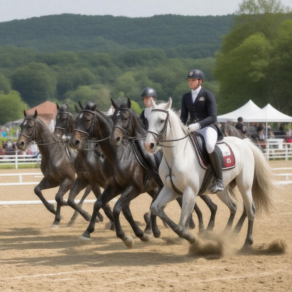 Click to view larger image AI-created image of Tufts University Equestrian Team