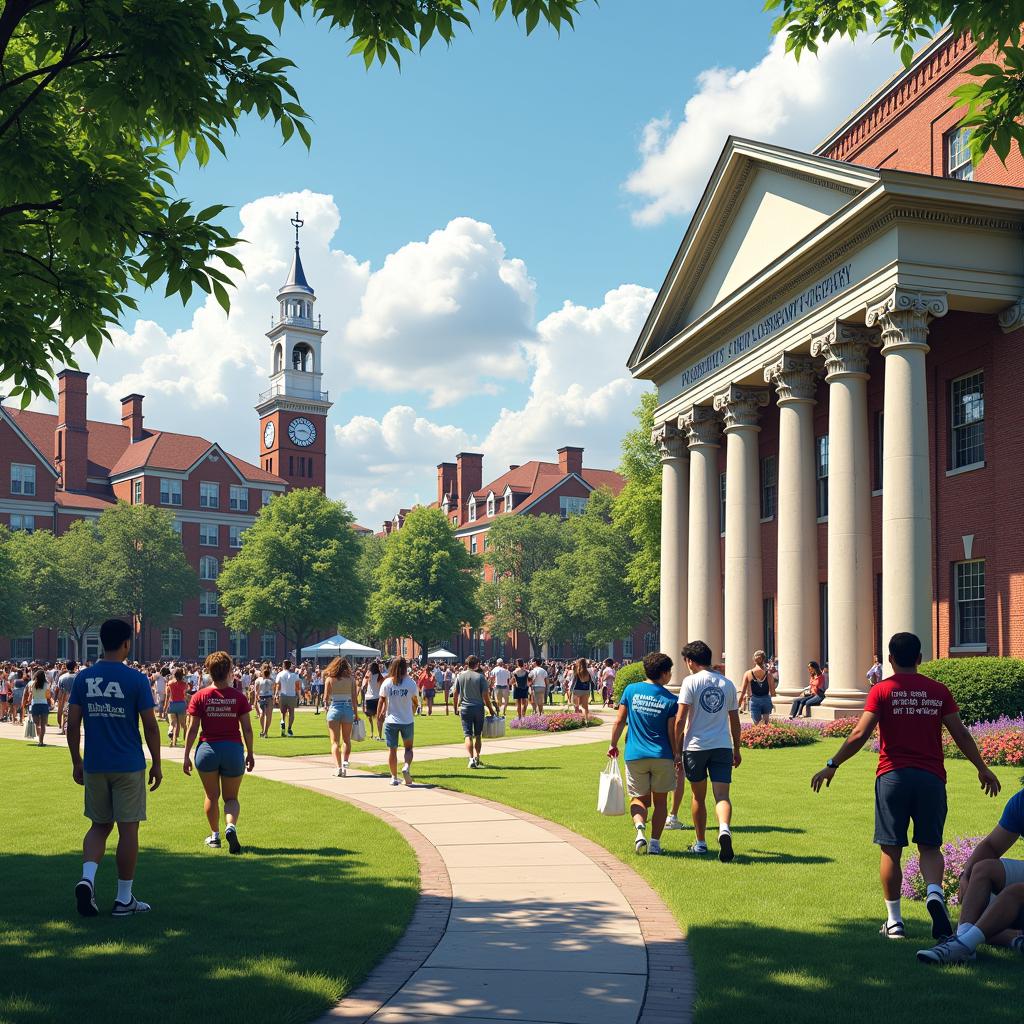 Click to view larger image AI-created image of Tufts University Greek Life