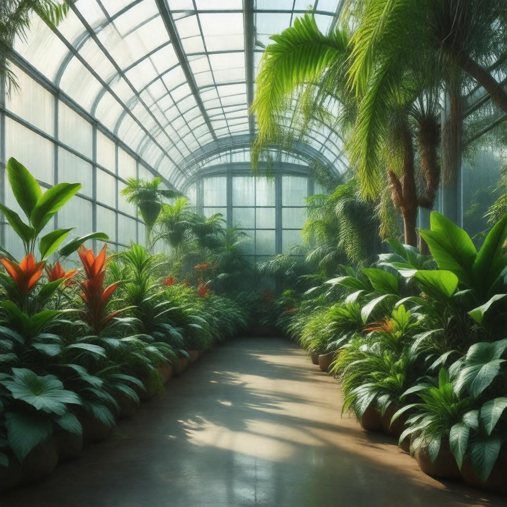 Click to view larger image AI-created image of Tufts University Greenhouse