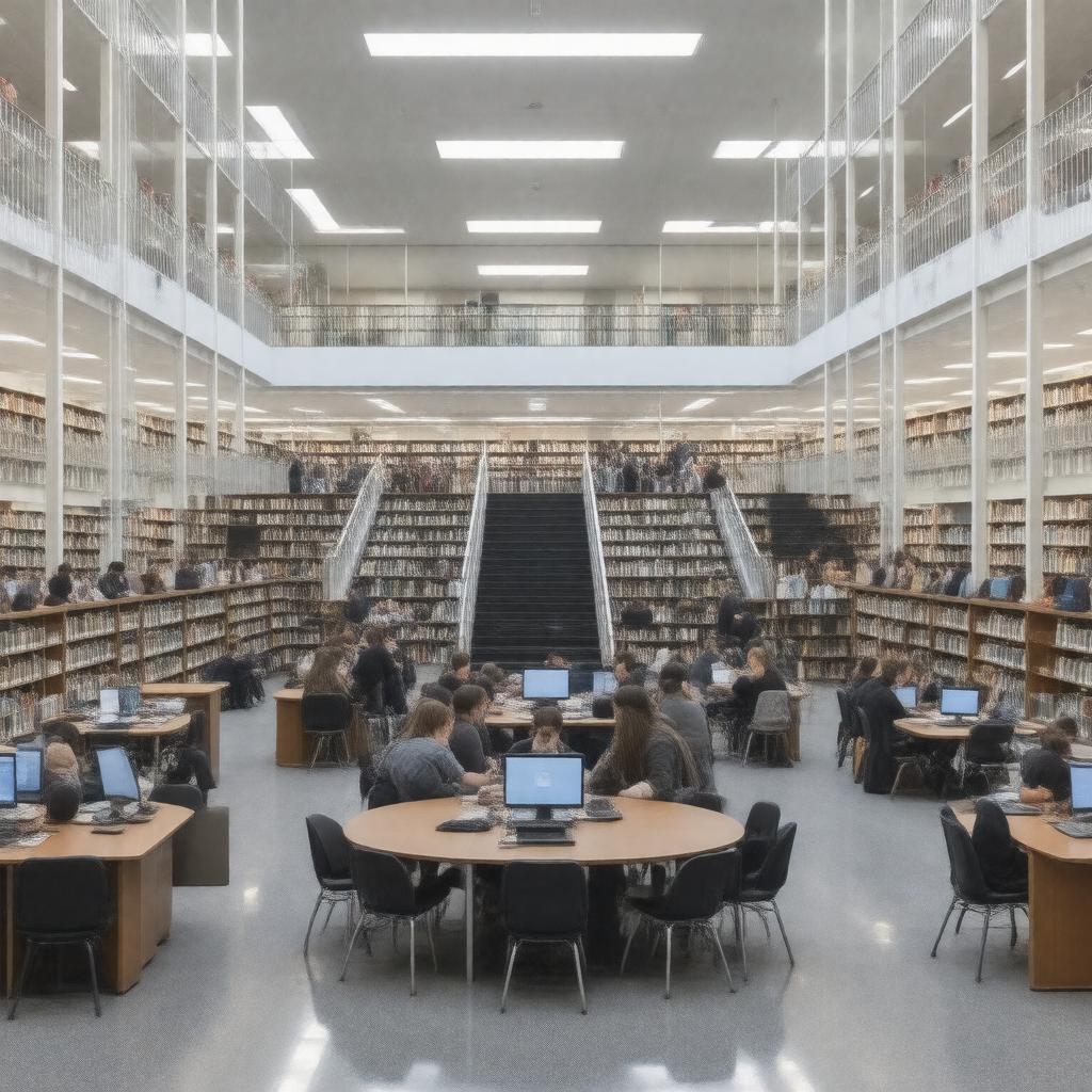 Click to view larger image AI-created image of Tufts University Libraries