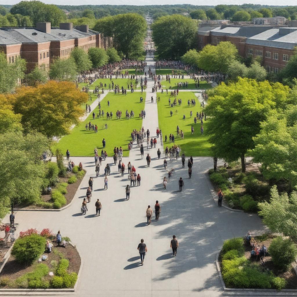 Click to view larger image AI-created image of Tufts University Outdoor Spaces