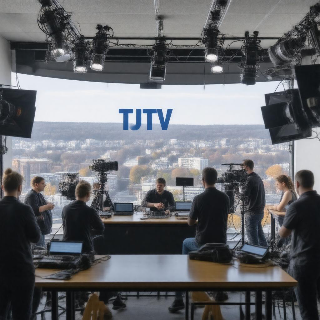 Click to view larger image AI-created image of Tufts University Television