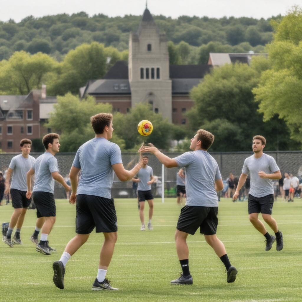 Click to view larger image AI-created image of Tufts University Ultimate Frisbee
