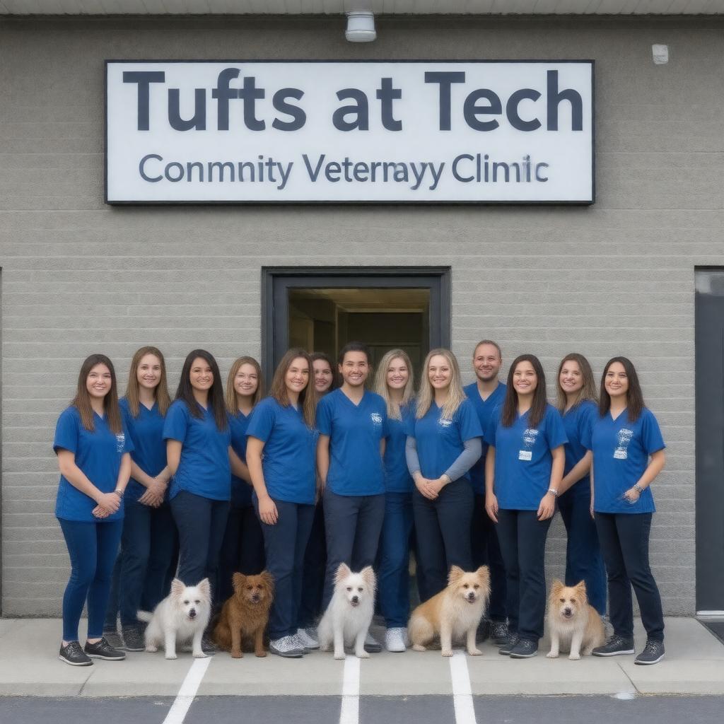 Click to view larger image AI-created image of Tufts at Tech Community Veterinary Clinic