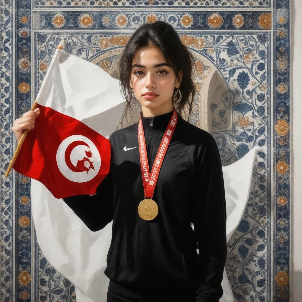 AI-created image of Tunisia (first female Olympic gold medalist)