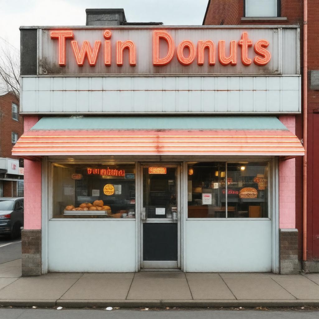 Click to view larger image AI-created image of Twin Donuts