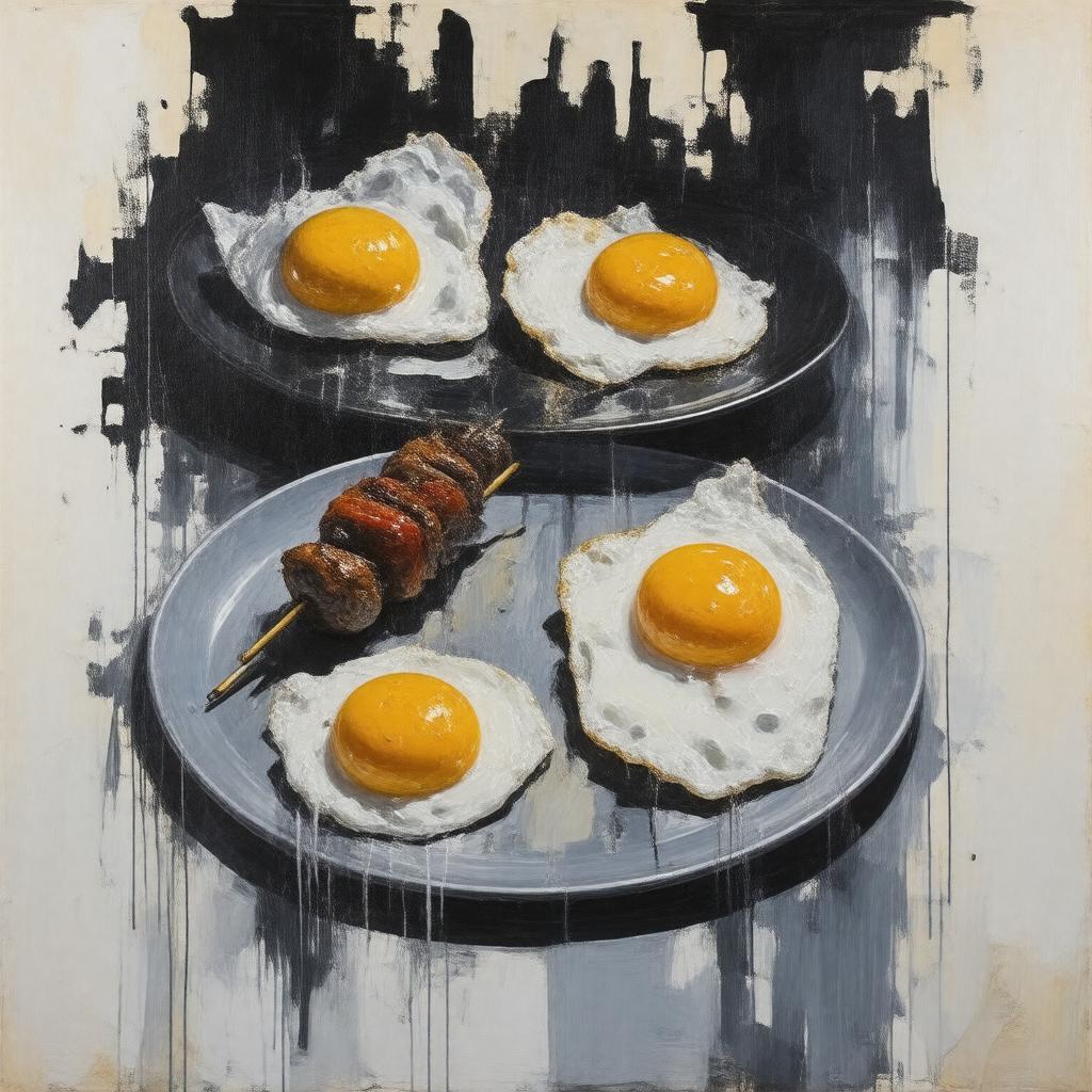 AI-created image of Two Fried Eggs and a Kebab