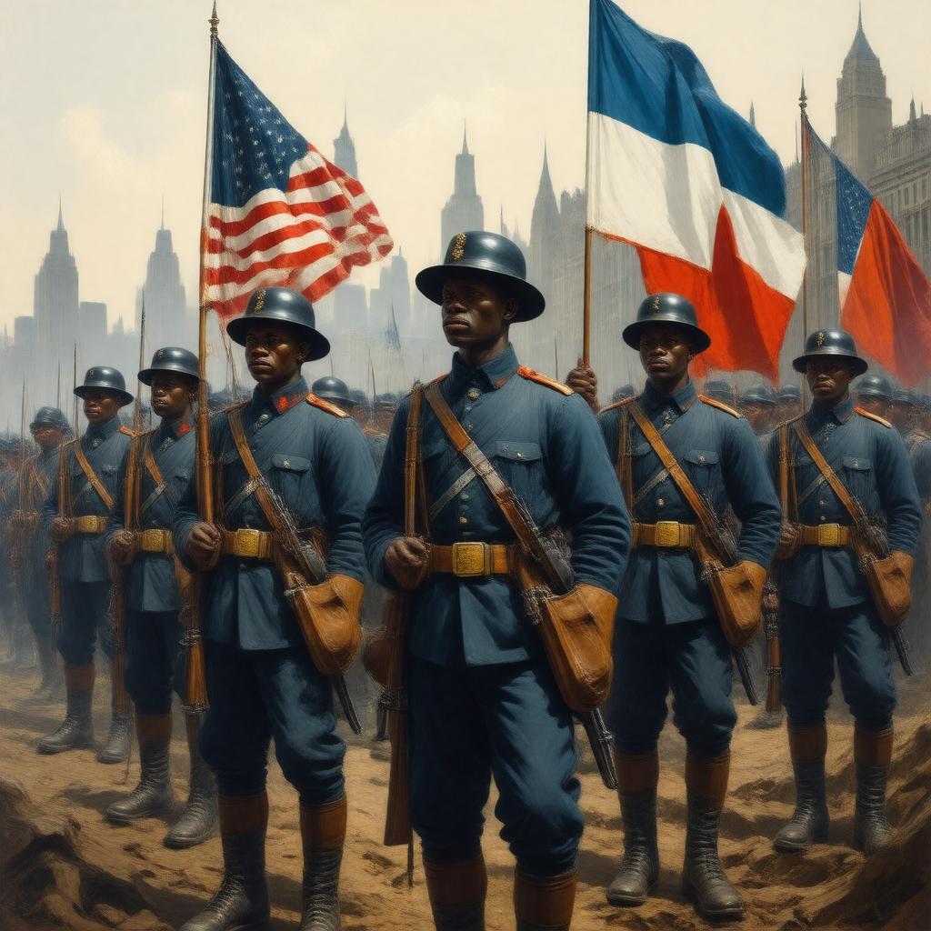Click to view larger image AI-created image of U.S. Army 369th Infantry Regiment (Harlem Hellfighters)