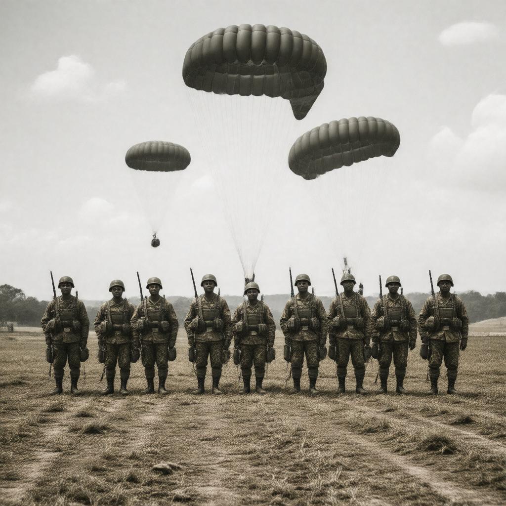 Click to view larger image AI-created image of U.S. Army 555th Parachute Infantry Battalion (Triple Nickles)