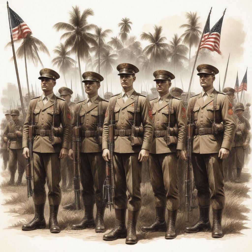 Click to view larger image AI-created image of U.S. Army 65th Infantry Regiment (Borinqueneers)