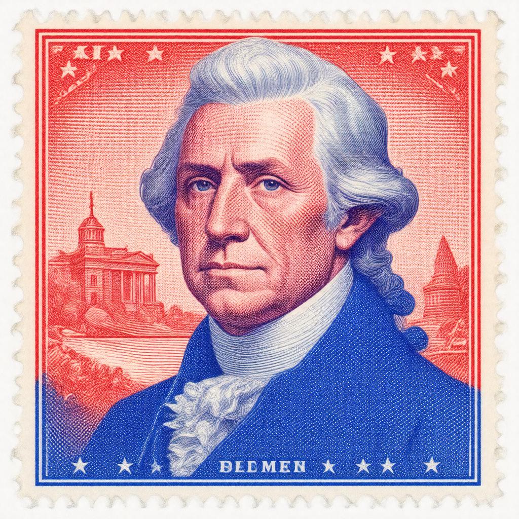 Click to view larger image AI-created image of U.S. postage stamp