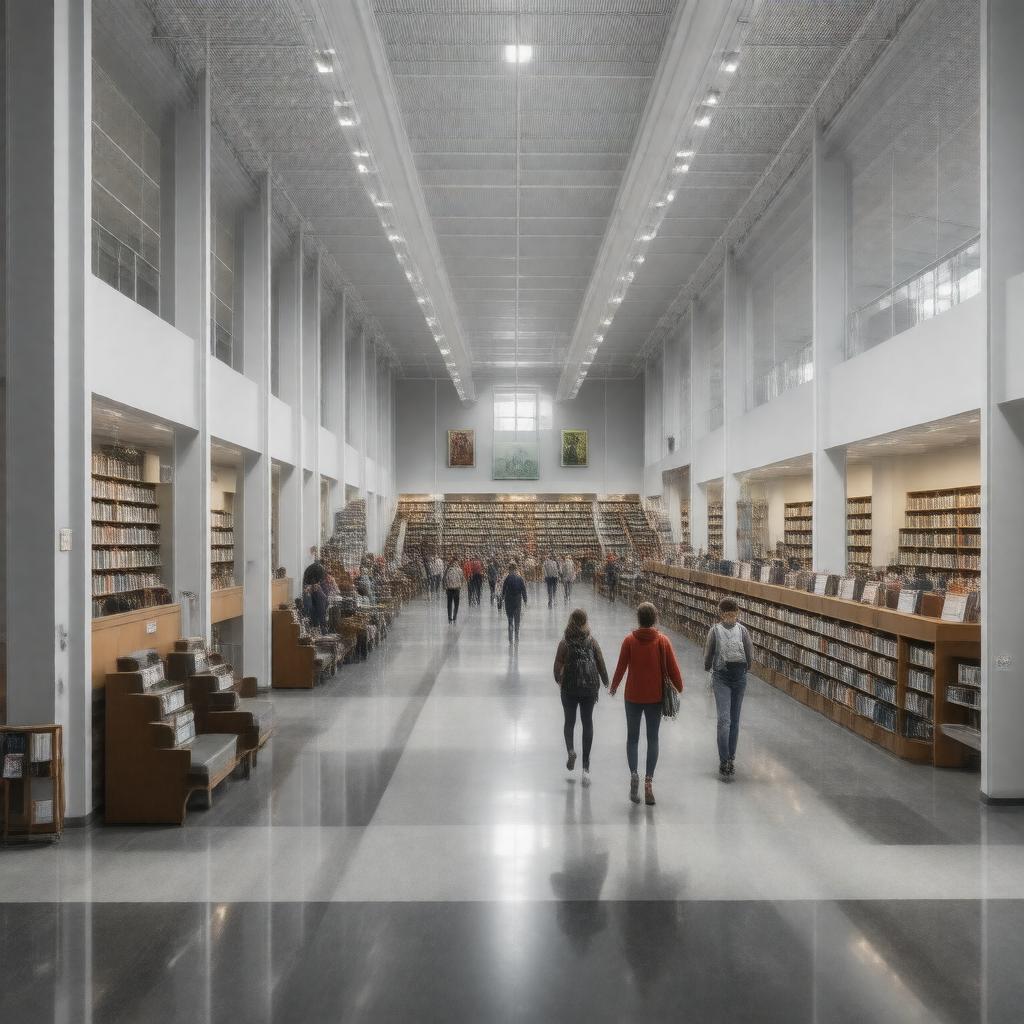 Click to view larger image AI-created image of UConn Library
