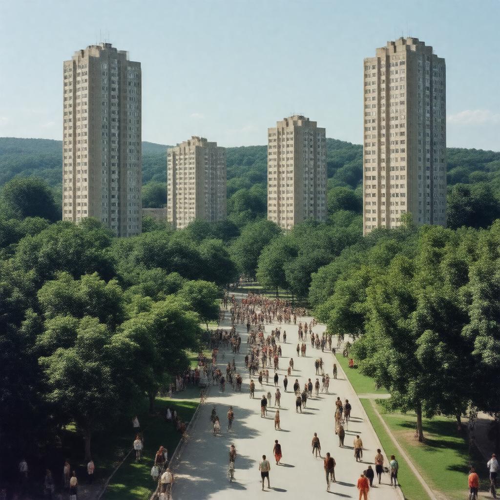 AI-created image of UMass Amherst Southwest Residential Area