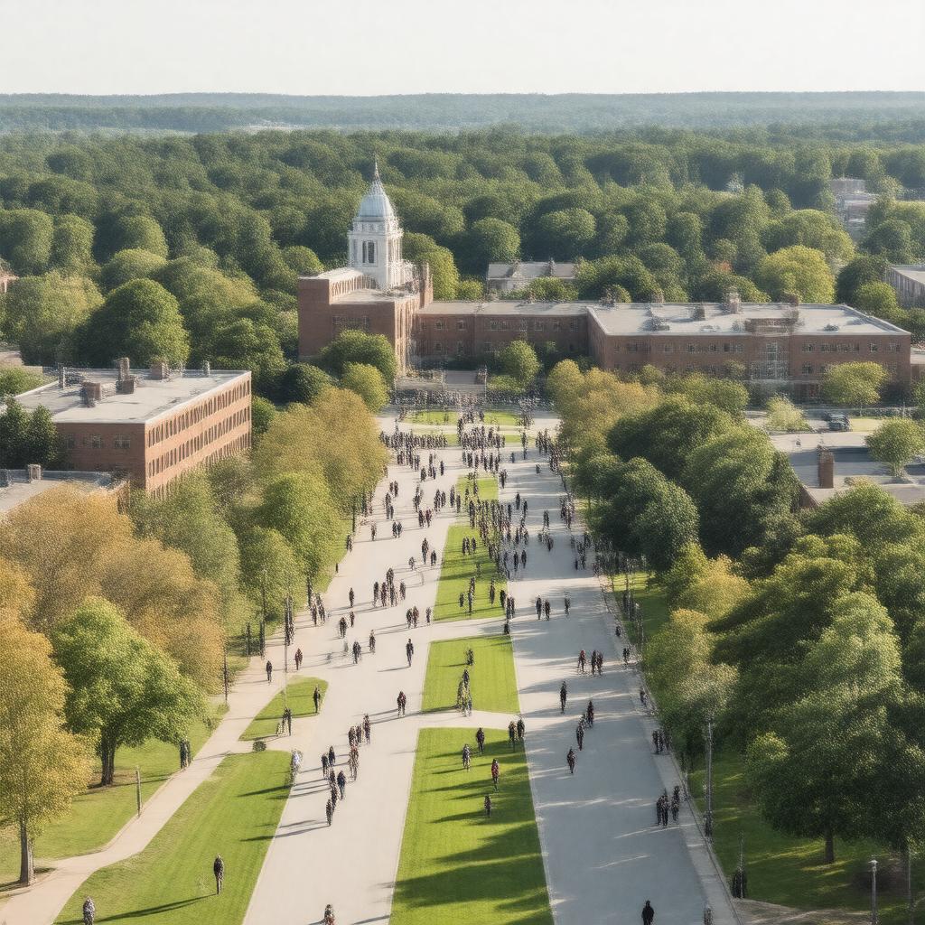 AI-created image of UMass Amherst campus