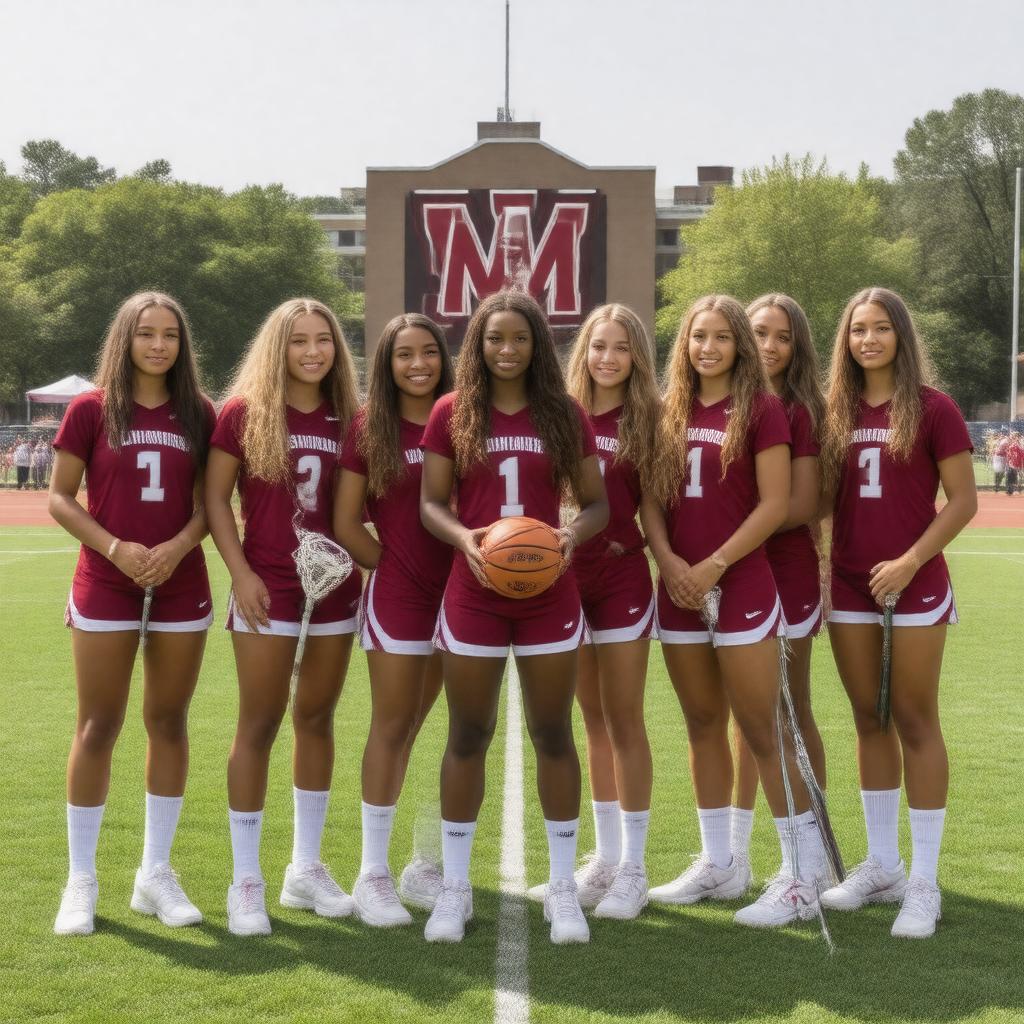 AI-created image of UMass Amherst women's sports teams