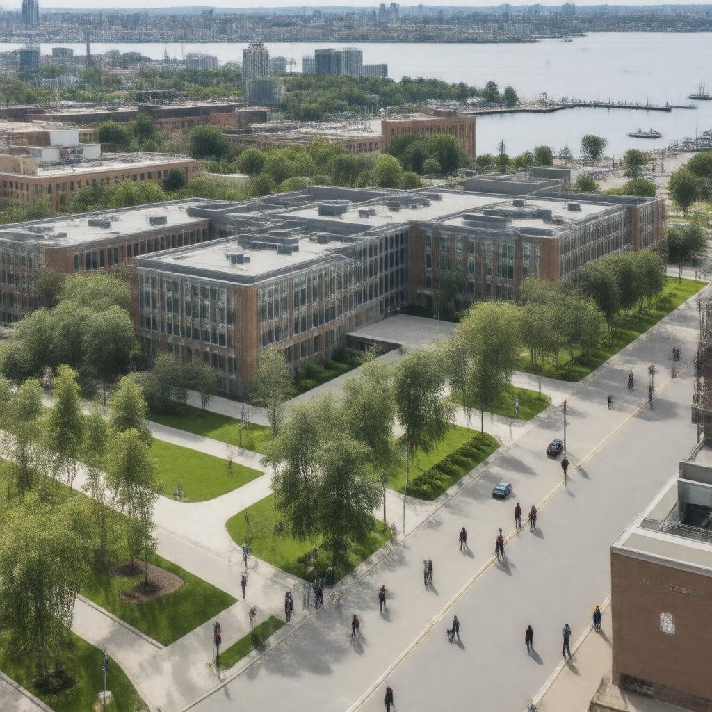 AI-created image of UMass Boston