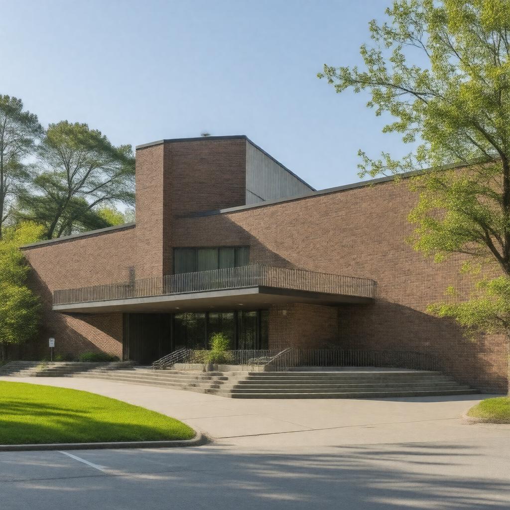 Click to view larger image AI-created image of UMass Hillel House