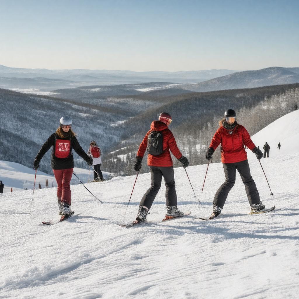 Click to view larger image AI-created image of UMass Ski and Board Club