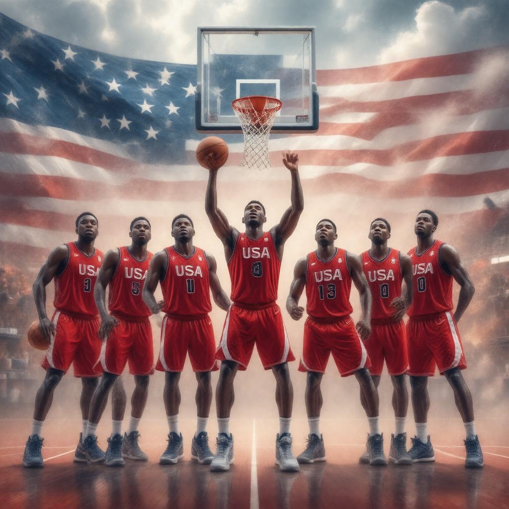 AI-created image of USA basketball team