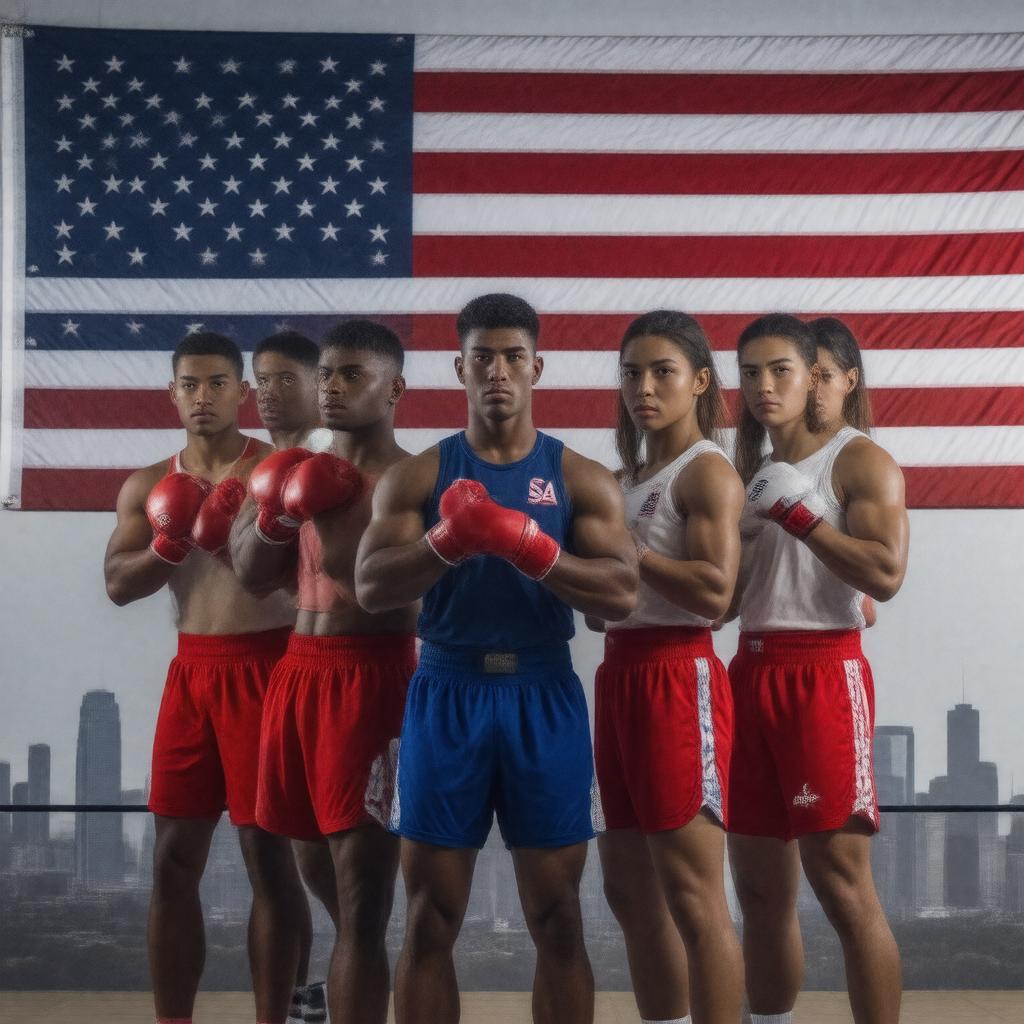 AI-created image of USA boxing team