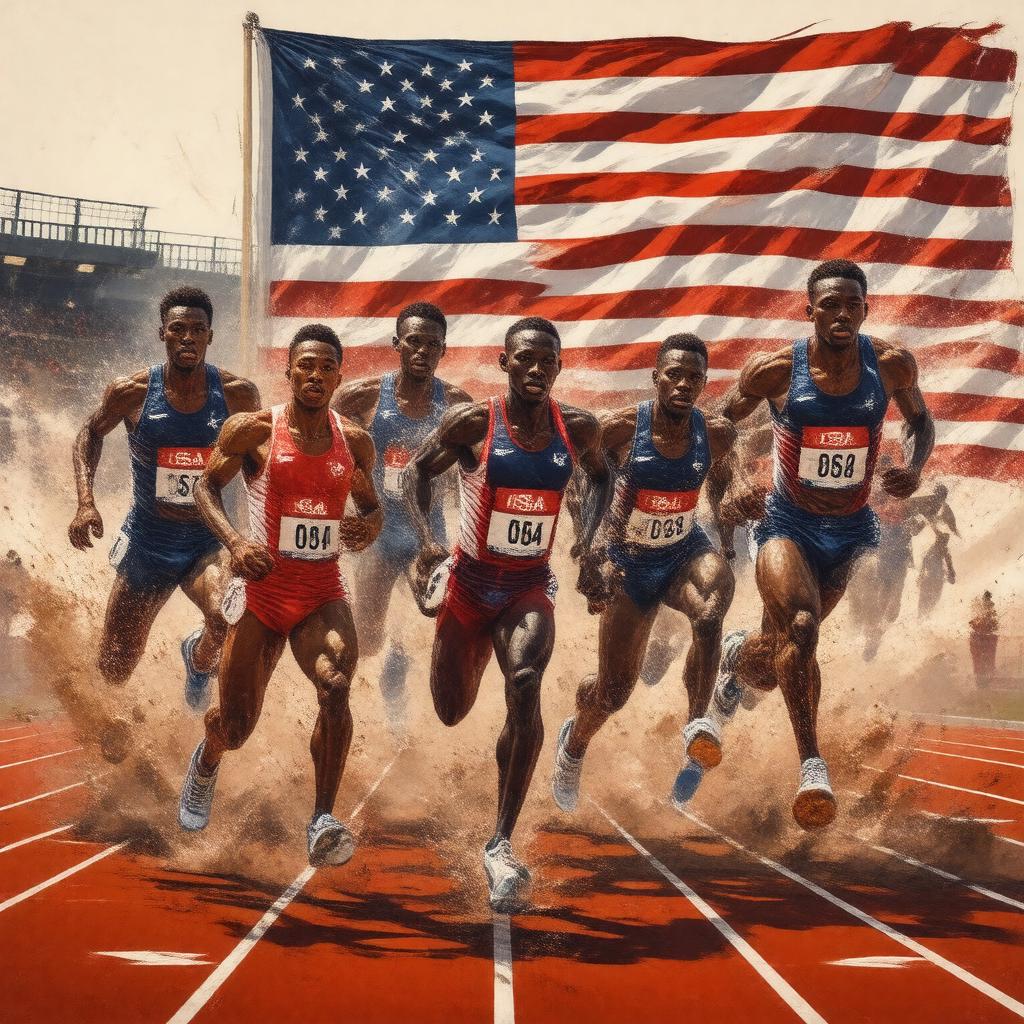 Click to view larger image AI-created image of USA track and field team