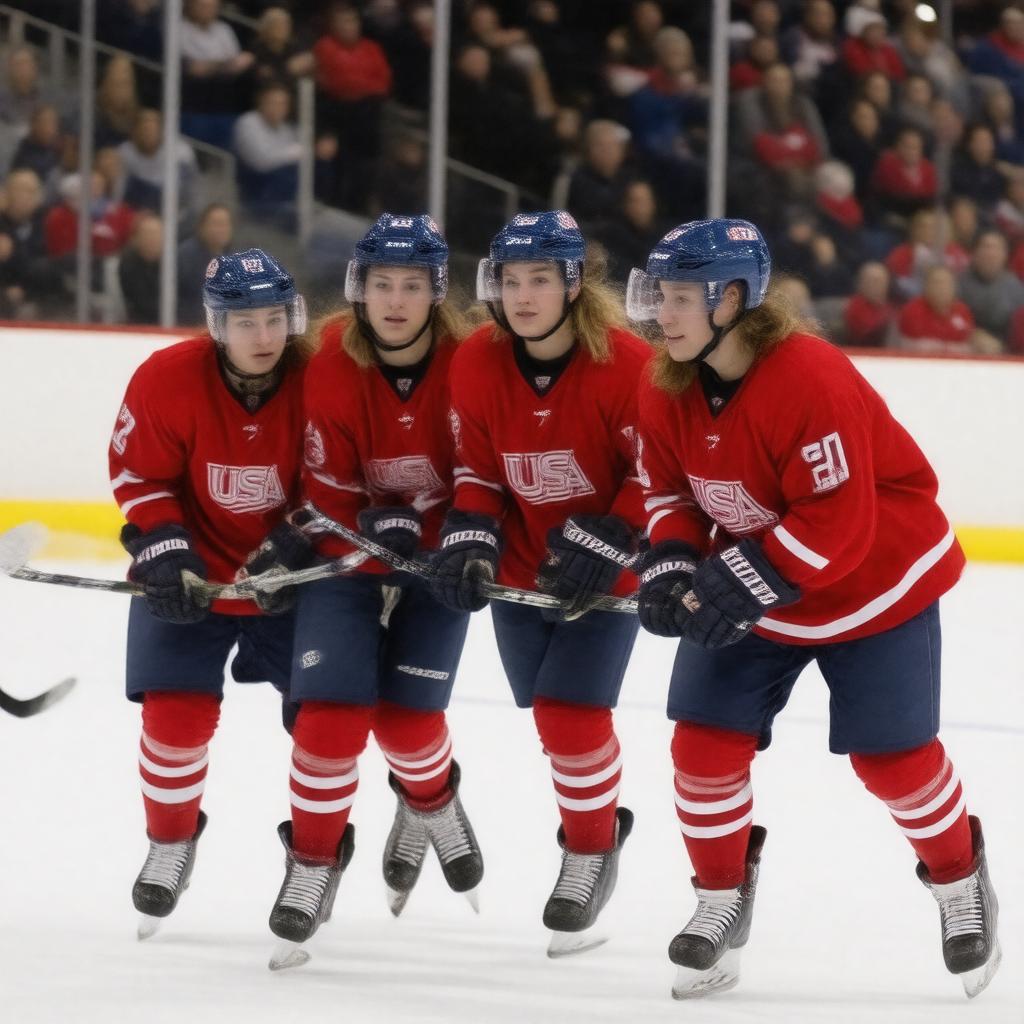 AI-created image of USA women's ice hockey team