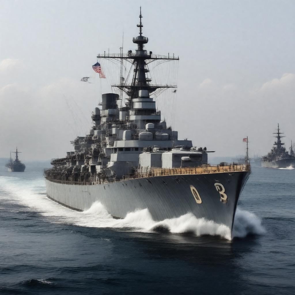AI-created image of USS Massachusetts (BB-59)