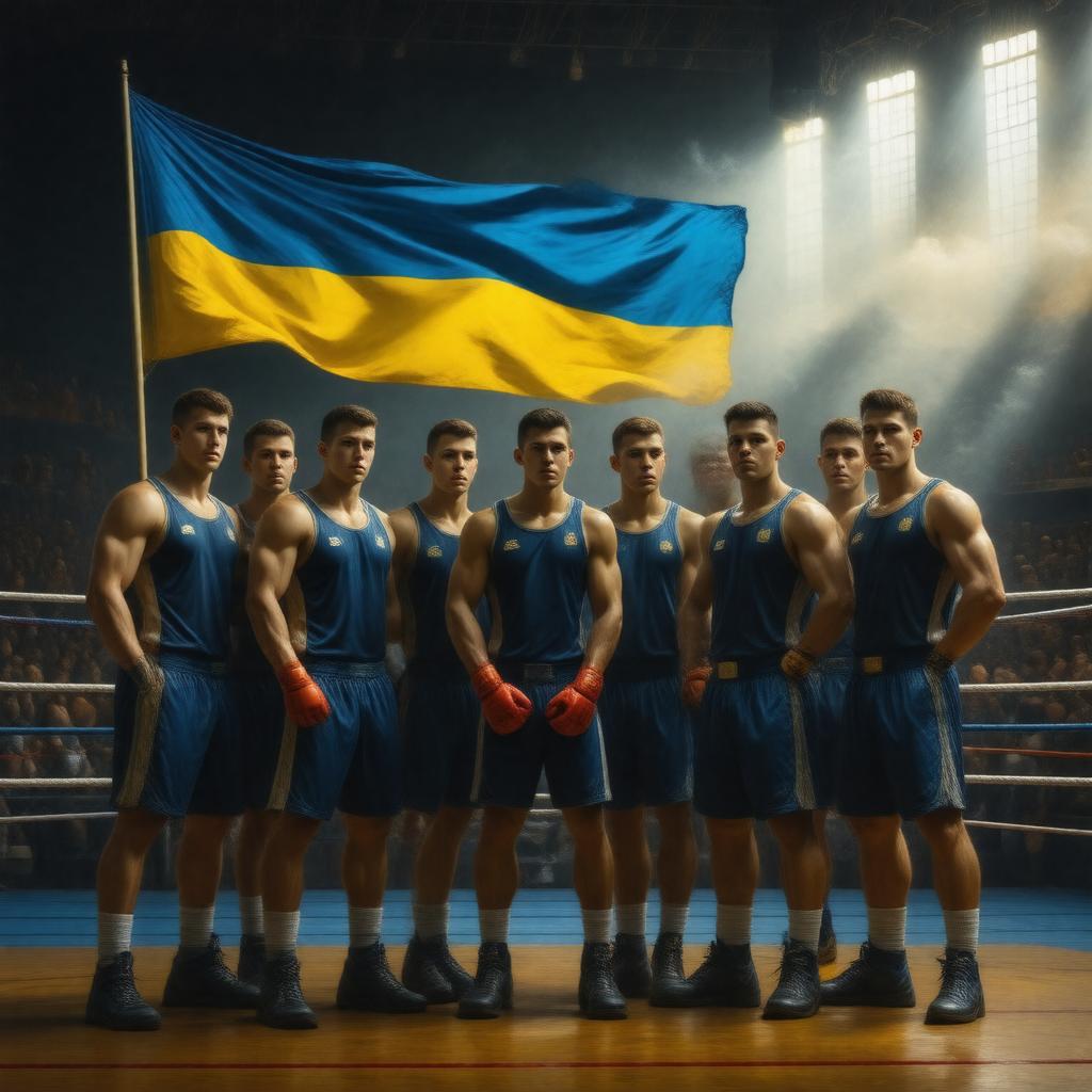 AI-created image of Ukraine boxing team