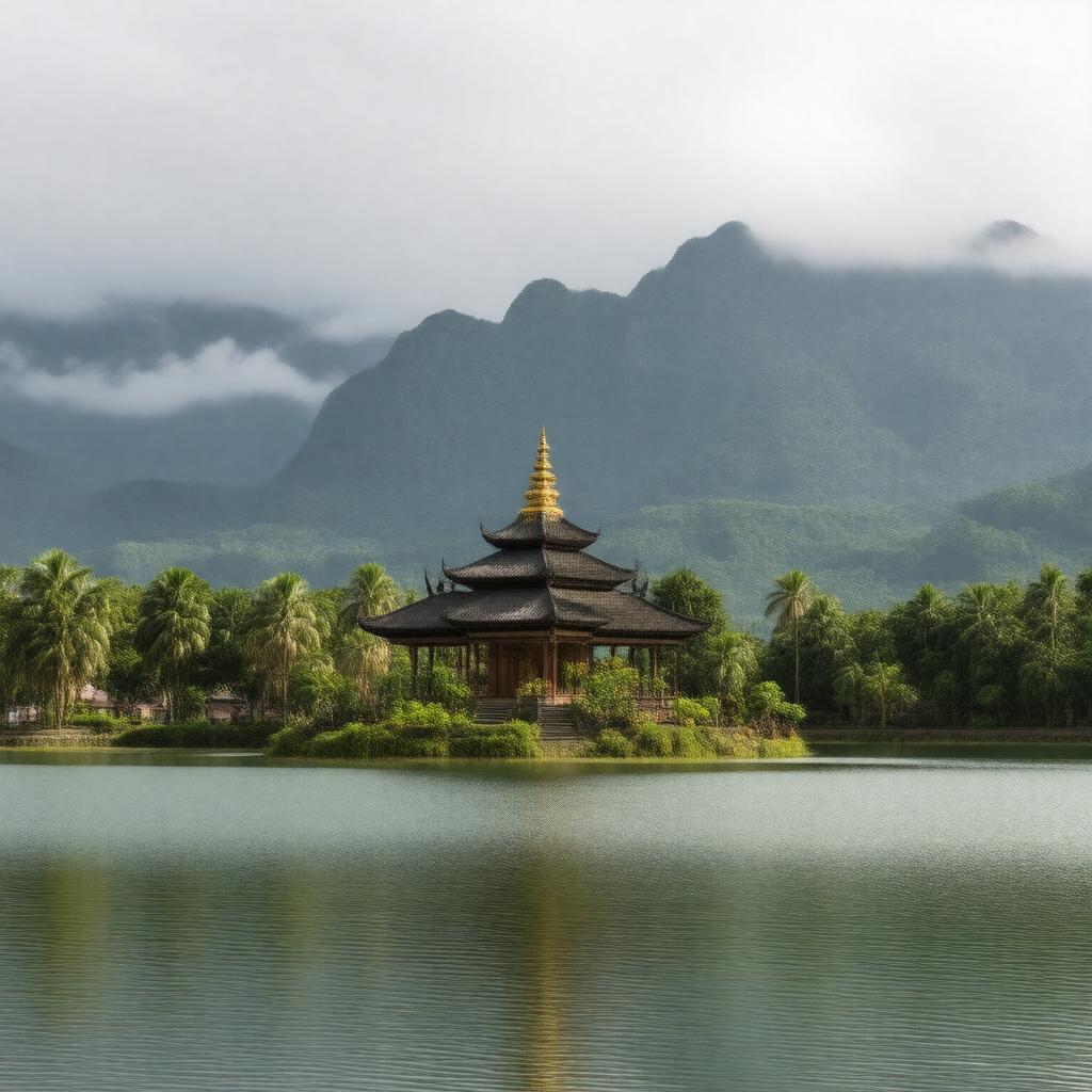 AI-created image of Ulun Danu Beratan Temple