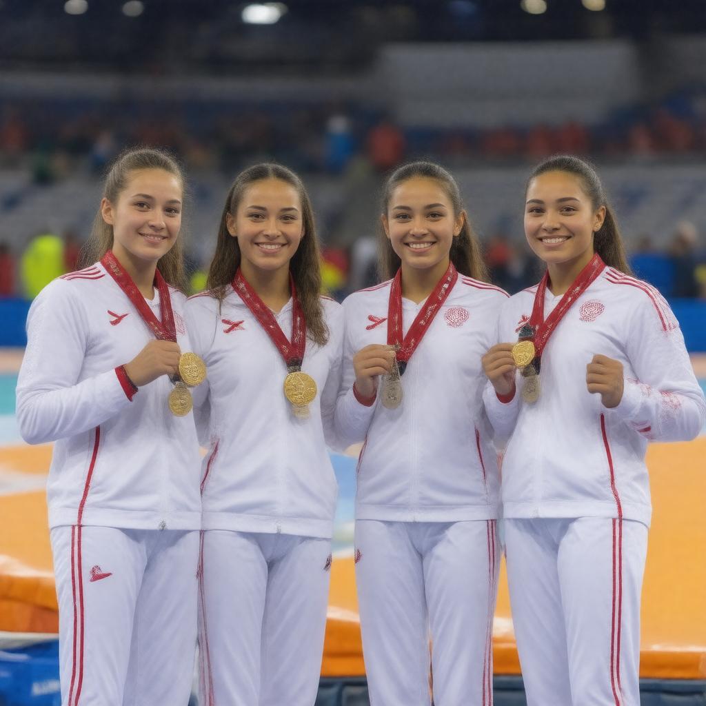 AI-created image of Unified Team women's gymnastics team