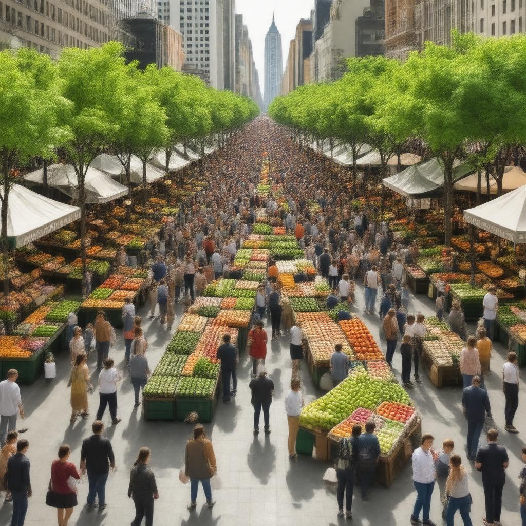 Click to view larger image AI-created image of Union Square Greenmarket