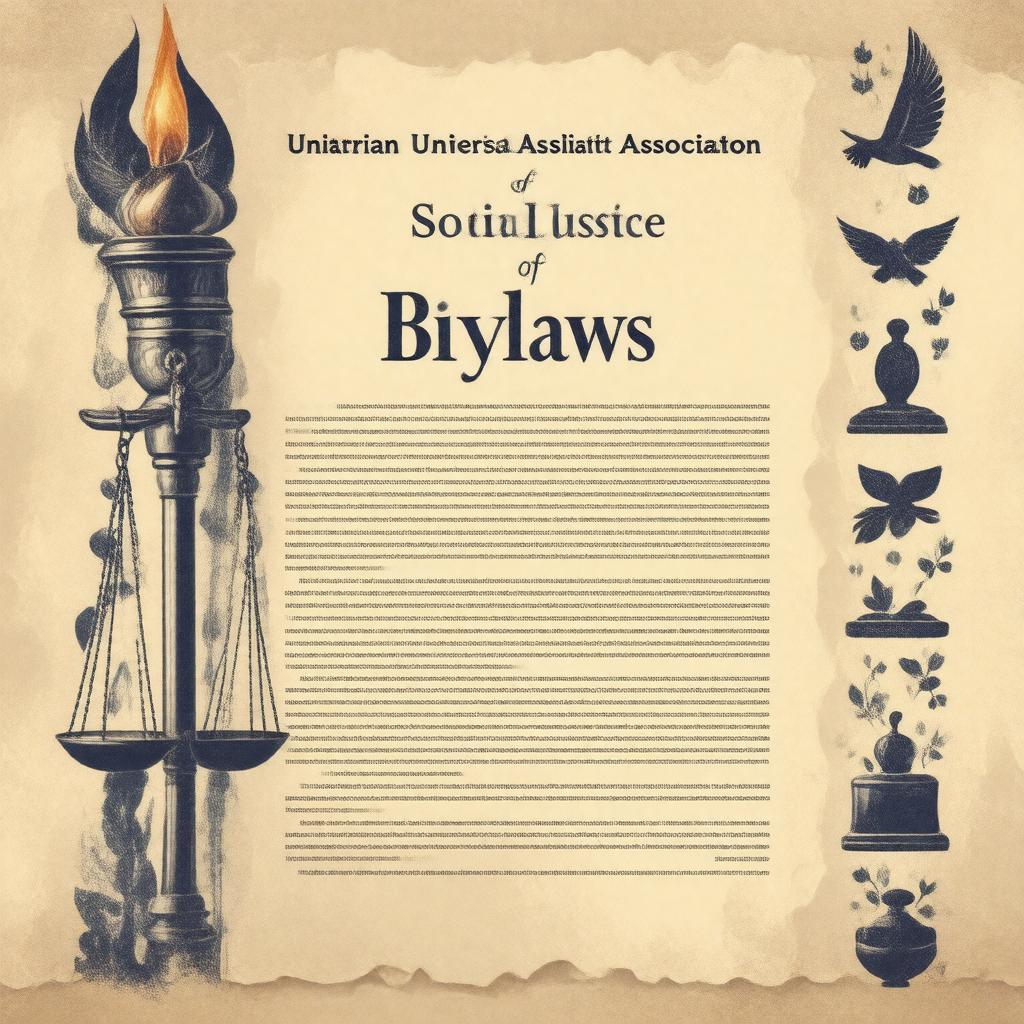 Click to view larger image AI-created image of Unitarian Universalist Association of Social Justice Bylaws