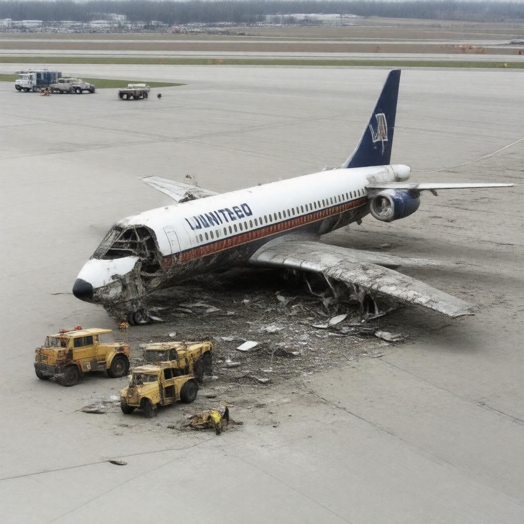 AI-created image of United Airlines Flight 232