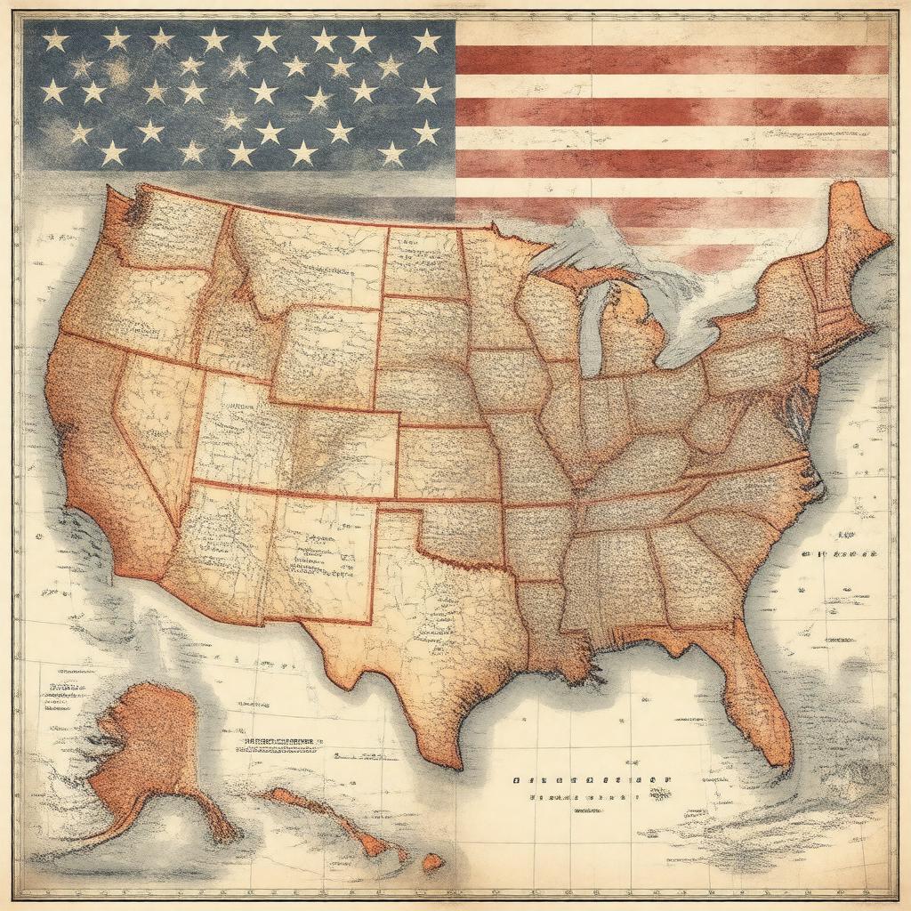 AI-created image of United States (1857)
