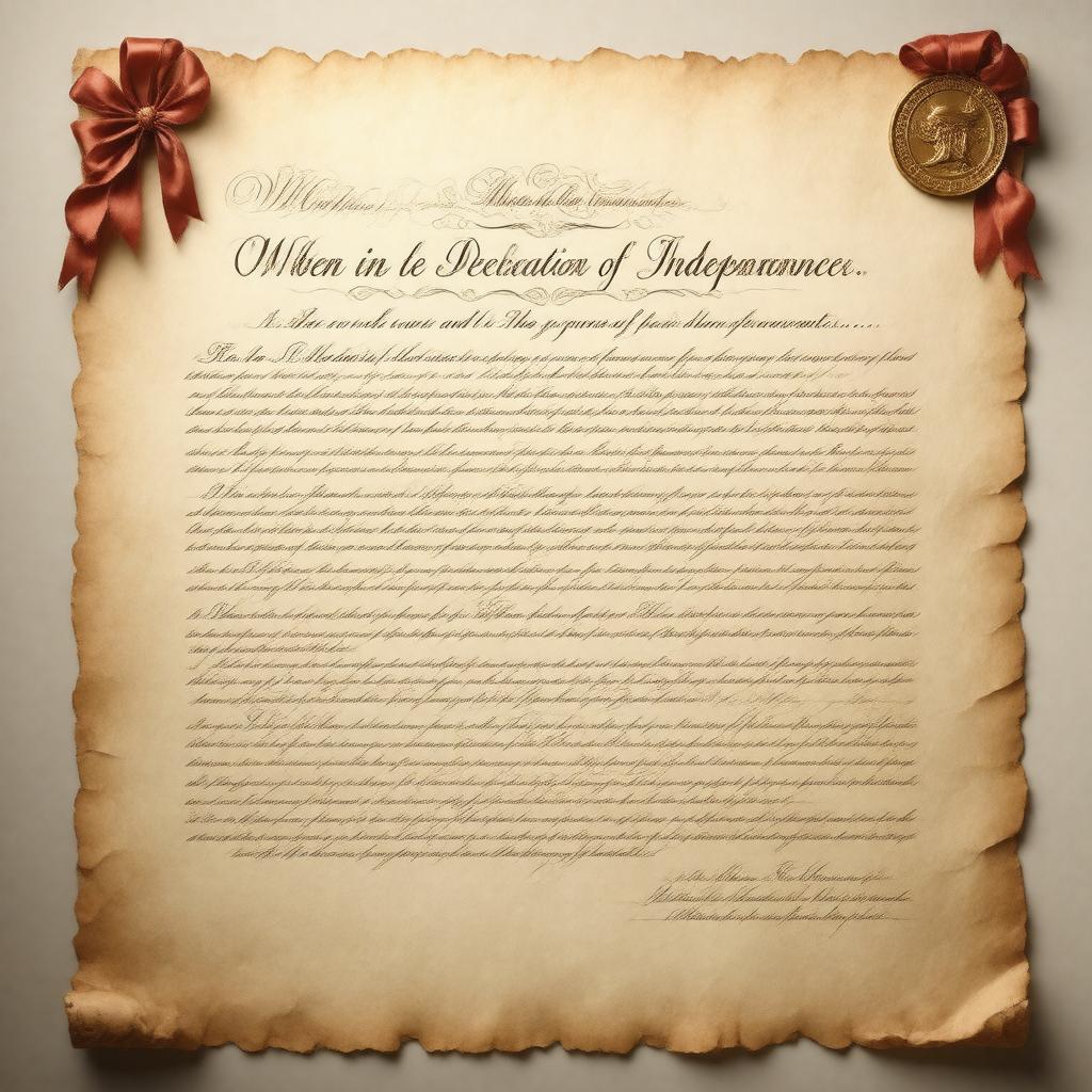 Click to view larger image AI-created image of United States Declaration of Independence