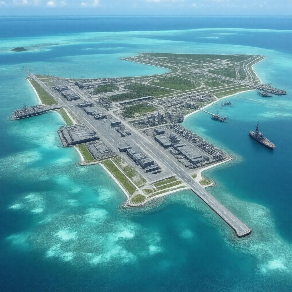 AI-created image of United States Naval Support Facility Diego Garcia