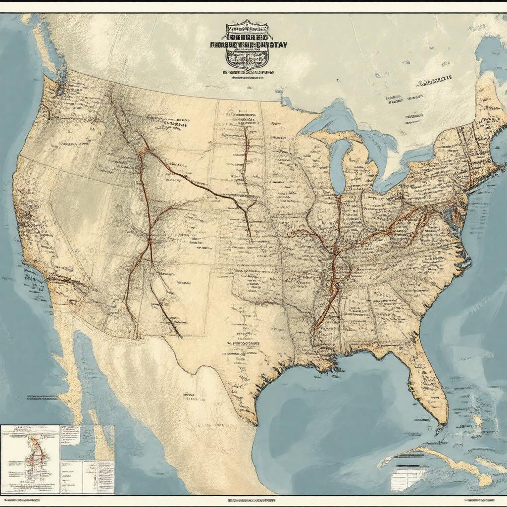 AI-created image of United States Numbered Highway System